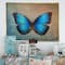 Designart - Blue Vintage Butterfly - Floral Art Framed Canvas Print